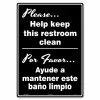 Lynch Sign 10 in. x 14 in. Keep Restroom Clean Sign Printed on More Durable Longer-Lasting Thicker Styrene Plastic. 2 Lynch Sign 10 in. x 14 in. Keep Restroom Clean Sign Printed on More Durable Longer-Lasting Thicker Styrene Plastic. -Nostalgic Warehouse Sales black lynch sign restroom signs rr 17 64 1000