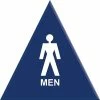 Lynch Sign 12 in. Blue Triangle with Men Symbol Sign -Nostalgic Warehouse Sales blue lynch sign restroom signs mr 8 64 1000