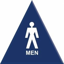 Lynch Sign 12 in. Blue Triangle with Men Symbol Sign