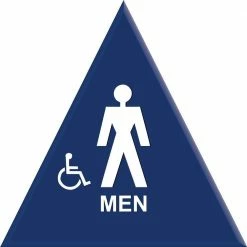 Lynch Sign 12 in. Blue Triangle with Men Symbol and Accessible Symbol Sign