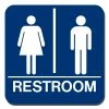 Lynch Sign 8 in. x 8 in. Blue Plastic with Braille Restroom Sign -Nostalgic Warehouse Sales blue lynch sign restroom signs uni 18 64 1000