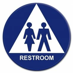 Lynch Sign 12 in. Blue Circle and Triangle Plastic Unisex Sign