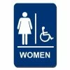 Lynch Sign 6 in. x 9 in. Women Accessible Braille for Latch Side of Door Sign -Nostalgic Warehouse Sales blue lynch sign restroom signs wr 10 64 1000