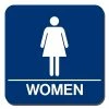 Lynch Sign 8 in. x 8 in. Blue Plastic with Women Symbol Sign -Nostalgic Warehouse Sales blue lynch sign restroom signs wr 18 64 1000