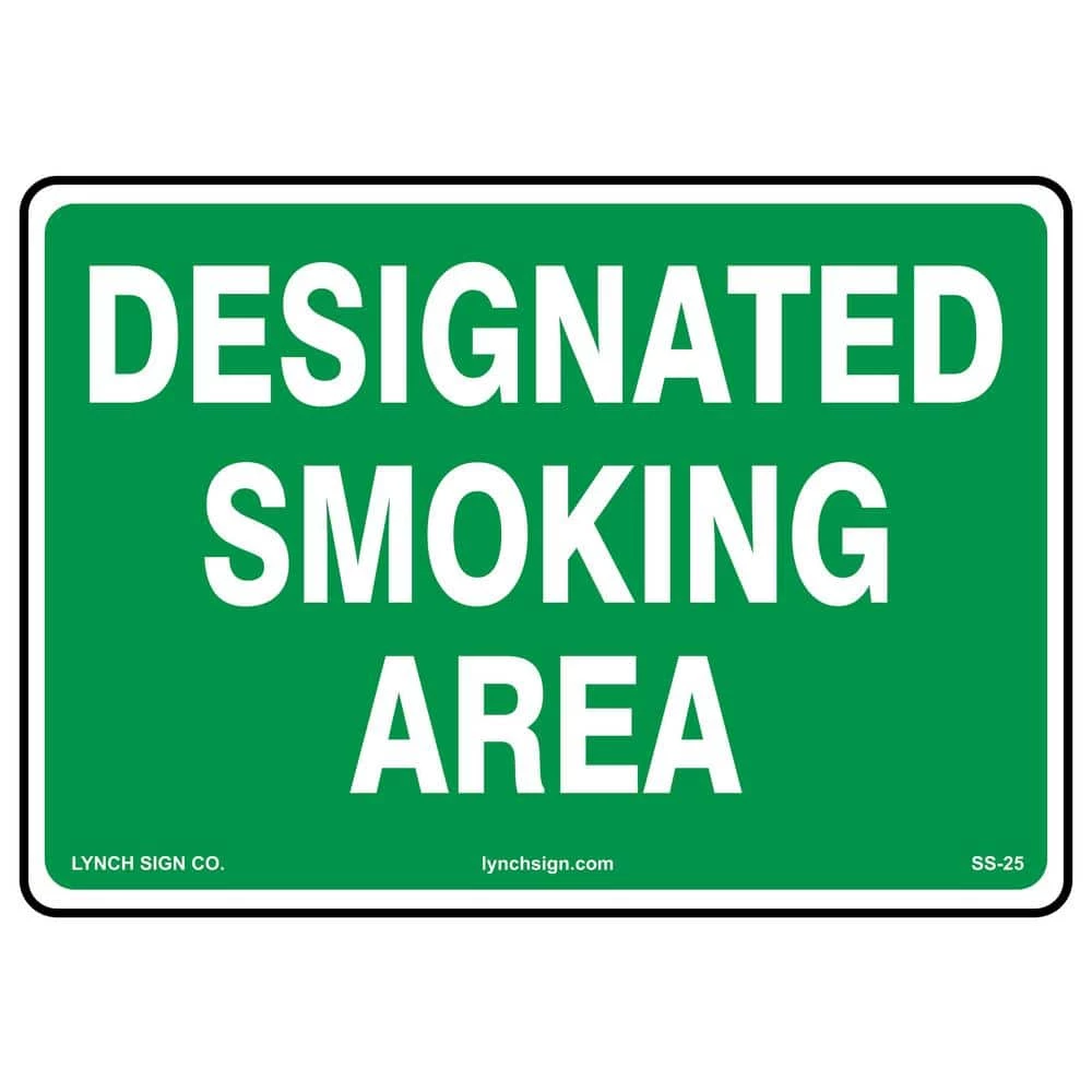 Lynch Sign 14 in. x 10 in. Designated Smoking Sign Printed on More Durable, Thicker, Longer Lasting Styrene Plastic 3 Lynch Sign 14 in. x 10 in. Designated Smoking Sign Printed on More Durable, Thicker, Longer Lasting Styrene Plastic