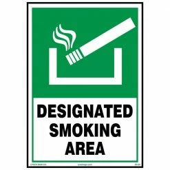Lynch Sign 7 in. x 10 in. Designated Smoke Area Sign Printed on More Durable Longer-Lasting Thicker Styrene Plastic.