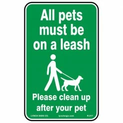 Lynch Sign 10 in. x 14 in. Pets on Leash Sign Printed on More Durable Thicker Longer Lasting Styrene Plastic