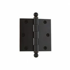 Nostalgic Warehouse 3.5 in. Ball Tip Residential Hinge with Square Corners in Timeless Bronze