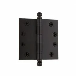 Nostalgic Warehouse 4 in. Ball Tip Heavy Duty Hinge with Square Corners in Timeless Bronze