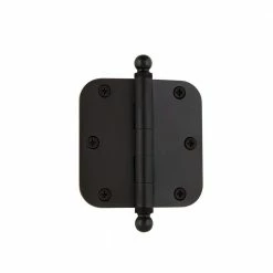 Nostalgic Warehouse 3.5 in. Oil-Rubbed Bronze Ball Tip Residential Hinge with 5/8 in. Radius Corners