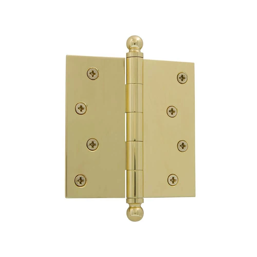 Nostalgic Warehouse 4 in. Ball Tip Residential Hinge with Square Corners in Polished Brass 3 Nostalgic Warehouse 4 in. Ball Tip Residential Hinge with Square Corners in Polished Brass