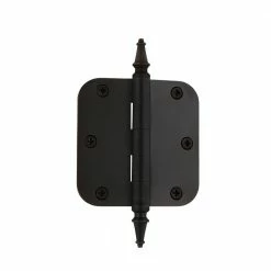 Nostalgic Warehouse 3.5 in. Oil-Rubbed Bronze Steeple Tip Residential Hinge with 5/8 in. Radius Corners