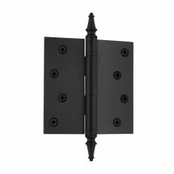 Nostalgic Warehouse 4 in. Steeple Tip Residential Hinge with Square Corners in Oil-Rubbed Bronze