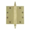 Nostalgic Warehouse 4.5 in. Steeple Tip Heavy Duty Hinge with Square Corners in Polished Brass
