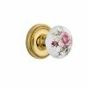 Nostalgic Warehouse Rope Rosette Double Dummy White Rose Porcelain Door Knob in Unlacquered Brass -Nostalgic Warehouse Sales nostalgic warehouse dummy door knobs 702667 64 1000