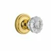 Nostalgic Warehouse Classic Rosette Double Dummy Crystal Glass Door Knob in Unlacquered Brass -Nostalgic Warehouse Sales nostalgic warehouse dummy door knobs 702721 64 1000