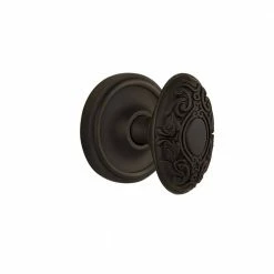 Nostalgic Warehouse Classic Rosette Single Dummy Victorian Door Knob in Oil-Rubbed Bronze