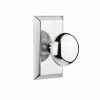 Nostalgic Warehouse Studio Plate Double Dummy New York Door Knob in Bright Chrome -Nostalgic Warehouse Sales nostalgic warehouse dummy door knobs 713525 64 1000