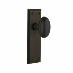 Nostalgic Warehouse New York Plate Single Dummy Homestead Door Knob in Oil-Rubbed Bronze