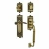 Nostalgic Warehouse Egg and Dart Plate 2-3/8 in. Backset C Grip Antique Brass Entry Set Swan Door Handle -Nostalgic Warehouse Sales nostalgic warehouse entry door handles 770328 64 1000