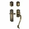 Nostalgic Warehouse Meadows Plate 2-3/8 in. Backset Antique Brass S Grip Entry Set Fleur Door Handle -Nostalgic Warehouse Sales nostalgic warehouse entry door handles 770411 64 1000