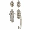 Nostalgic Warehouse Victorian Plate 2-3/8 in. Backset F Grip Satin Nickel Entry Set Swan Door Handle -Nostalgic Warehouse Sales nostalgic warehouse entry door handles 771535 64 1000