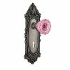 Nostalgic Warehouse Victorian Plate Interior Mortise Crystal Pink Glass Door Knob in Antique Pewter -Nostalgic Warehouse Sales nostalgic warehouse entry door knobs 726565 64 1000