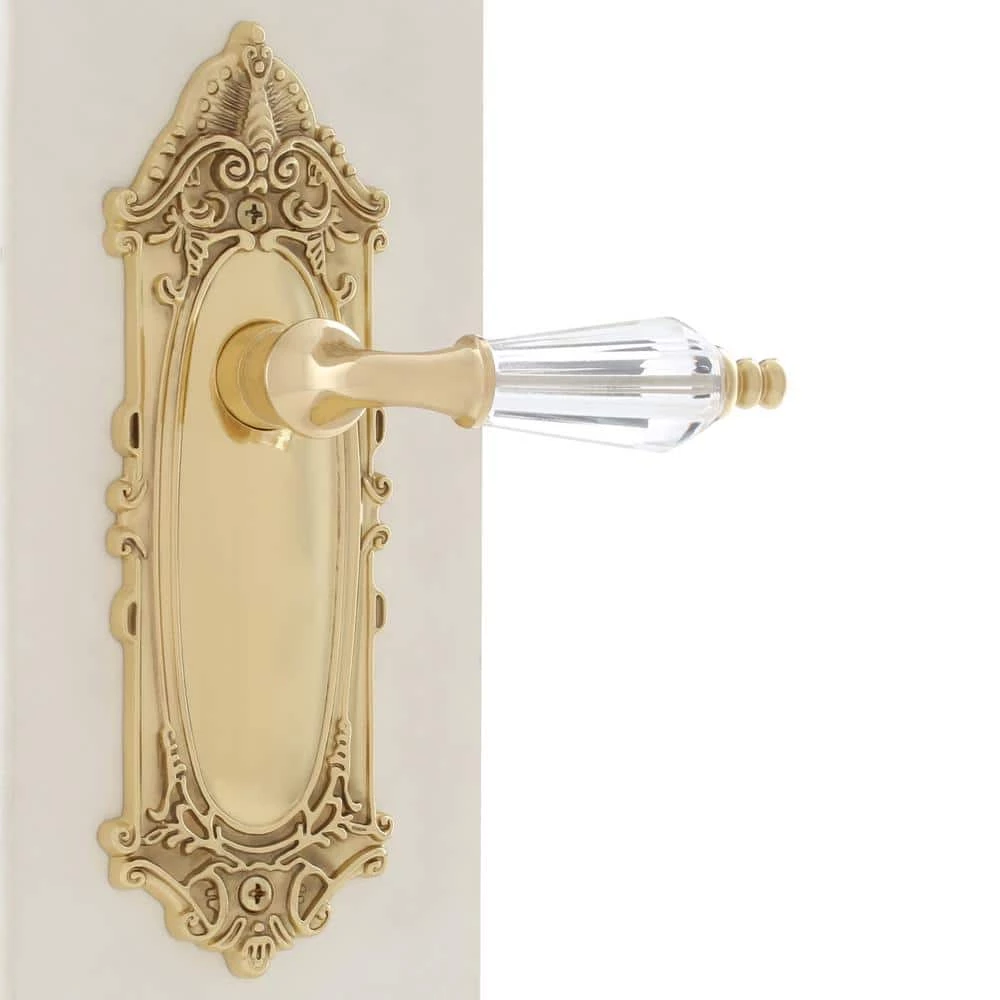 Nostalgic Warehouse Victorian Plate 2-3/8 in. Backset Polished Brass Passage Hall/Closet Parlor Lever 6 Nostalgic Warehouse Victorian Plate 2-3/8 in. Backset Polished Brass Passage Hall/Closet Parlor Lever - Image 4