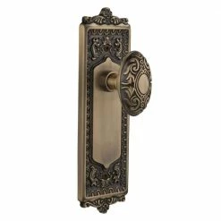 Nostalgic Warehouse Egg & Dart Plate 2-3/8 in. Backset Antique Brass Passage Hall/Closet Victorian Door Knob