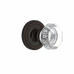 Nostalgic Warehouse Rope Rosette 2-3/8 in. Backset Timeless Bronze Passage Hall/Closet Waldorf Door Knob