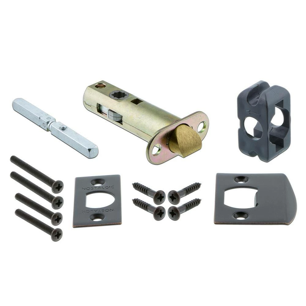 Nostalgic Warehouse Studio Plate 2-3/8 in. Backset Timeless Bronze Passage Hall/Closet Black Porcelain Door Knob 5 Nostalgic Warehouse Studio Plate 2-3/8 in. Backset Timeless Bronze Passage Hall/Closet Black Porcelain Door Knob - Image 3