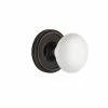Nostalgic Warehouse Classic Rosette 2-3/4 in. Backset Timeless Bronze Passage Hall/Closet White Porcelain Door Knob -Nostalgic Warehouse Sales nostalgic warehouse passage door knobs 708499 64 1000