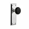 Nostalgic Warehouse New York Plate 2-3/4 in. Backset Bright Chrome Passage Hall/Closet Black Porcelain Door Knob -Nostalgic Warehouse Sales nostalgic warehouse passage door knobs 709308 64 1000
