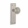 Nostalgic Warehouse New York Plate 2-3/4 in. Backset Satin Nickel Passage Hall/Closet Egg and Dart Door Knob -Nostalgic Warehouse Sales nostalgic warehouse passage door knobs 709355 64 1000