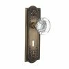 Nostalgic Warehouse Meadows Plate with Keyhole 2-3/4 in. Backset Antique Brass Passage Hall/Closet Round Clear Crystal Glass Door Knob -Nostalgic Warehouse Sales nostalgic warehouse passage door knobs 711357 64 1000