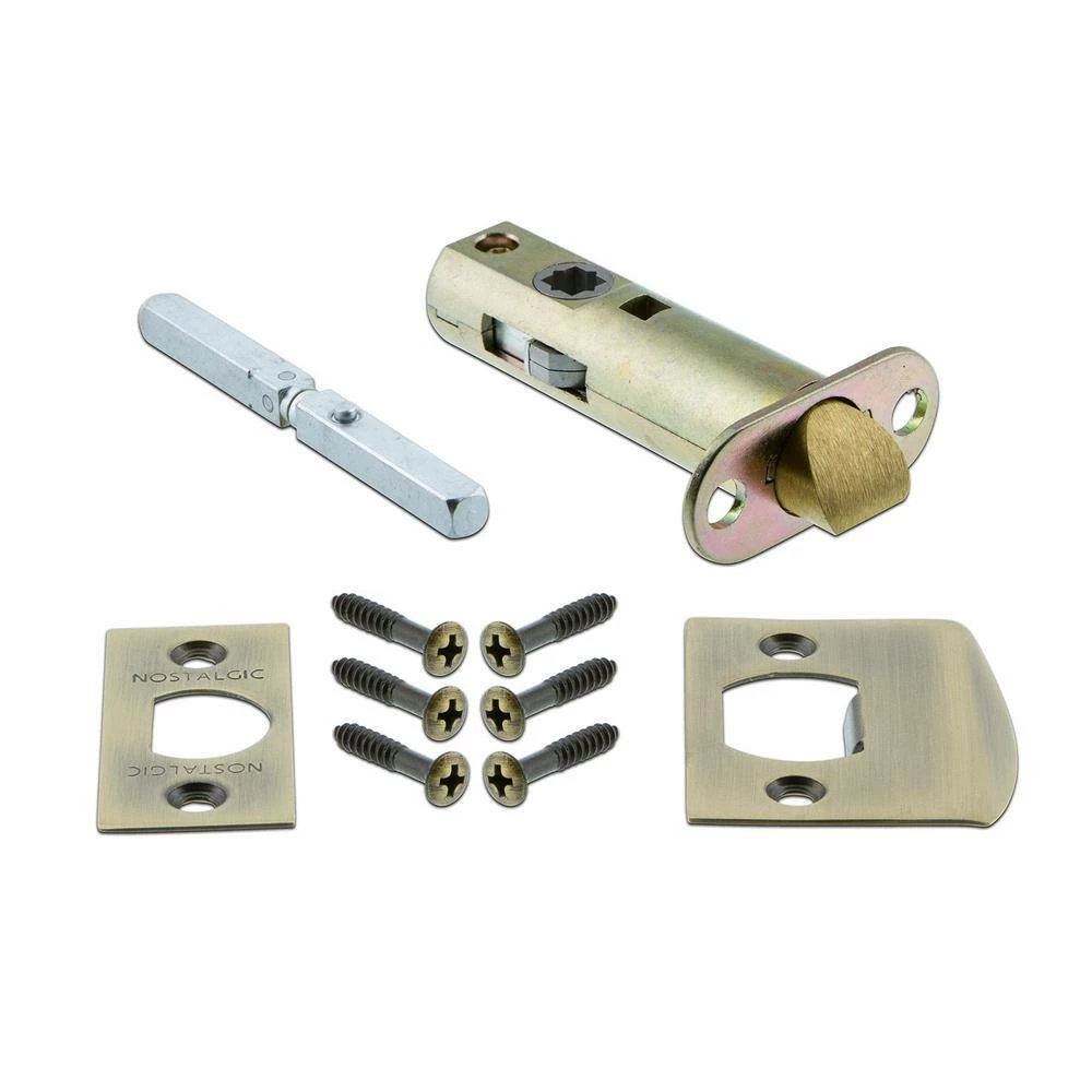 Nostalgic Warehouse Meadows Plate with Keyhole 2-3/4 in. Backset Antique Brass Passage Hall/Closet Round Clear Crystal Glass Door Knob 5 Nostalgic Warehouse Meadows Plate with Keyhole 2-3/4 in. Backset Antique Brass Passage Hall/Closet Round Clear Crystal Glass Door Knob - Image 3