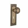 Nostalgic Warehouse Mission Plate with Keyhole 2-3/8 in. Backset Antique Brass Passage Hall/Closet Mission Door Knob -Nostalgic Warehouse Sales nostalgic warehouse passage door knobs 715930 64 1000