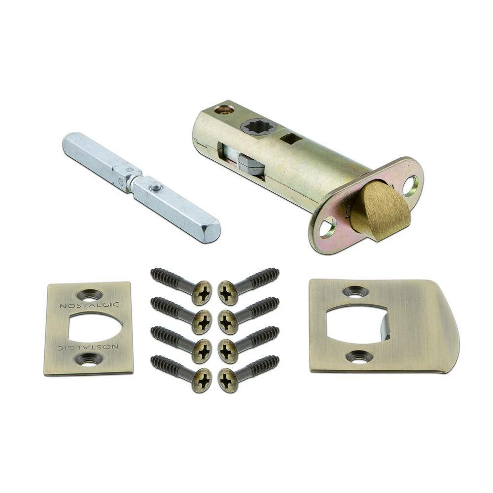 Nostalgic Warehouse Mission Plate with Keyhole 2-3/8 in. Backset Antique Brass Passage Hall/Closet Mission Door Knob 5 Nostalgic Warehouse Mission Plate with Keyhole 2-3/8 in. Backset Antique Brass Passage Hall/Closet Mission Door Knob - Image 3