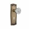 Nostalgic Warehouse Prairie Plate with Keyhole 2-3/8 in. Backset Antique Brass Privacy Bed/Bath Crystal Glass Door Knob -Nostalgic Warehouse Sales nostalgic warehouse privacy door knobs 704467 64 1000