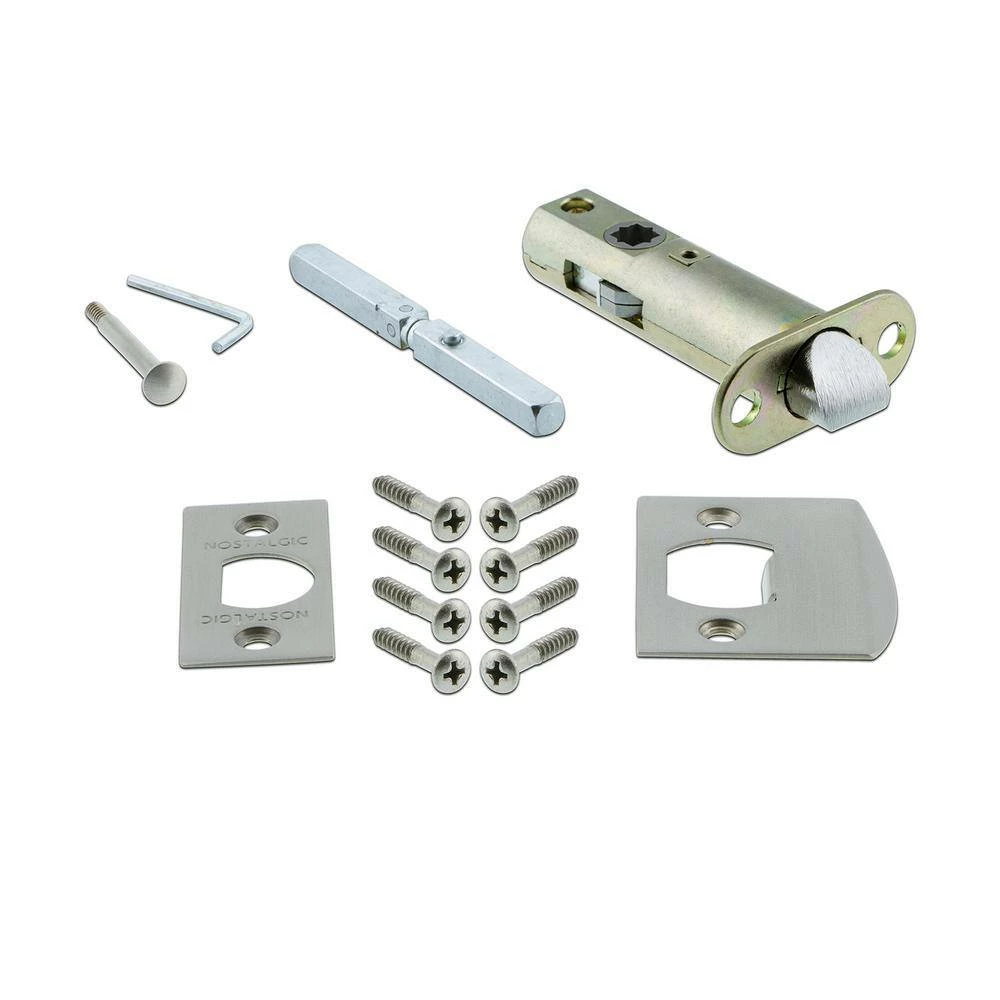 Nostalgic Warehouse Deco Plate with Keyhole 2-3/8 in. Backset Satin Nickel Privacy Bed/Bath Clear Crystal Glass Door Knob 5 Nostalgic Warehouse Deco Plate with Keyhole 2-3/8 in. Backset Satin Nickel Privacy Bed/Bath Clear Crystal Glass Door Knob - Image 3