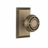 Nostalgic Warehouse Studio Plate 2-3/8 in. Backset Antique Brass Privacy Bed/Bath Mission Door Knob -Nostalgic Warehouse Sales nostalgic warehouse privacy door knobs 715226 64 1000
