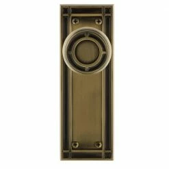 Nostalgic Warehouse Mission Plate 2-3/8 in. Backset Antique Brass Privacy Bed/Bath Mission Door Knob -Nostalgic Warehouse Sales nostalgic warehouse privacy door knobs 716250 1f 1000