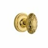 Nostalgic Warehouse Classic Rosette 2-3/8 in. Backset Unlacquered Brass Privacy Bed/Bath Victorian Door Knob