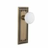 Nostalgic Warehouse Mission Plate 2-3/4 in. Backset Antique Brass Privacy Bed/Bath White Porcelain Door Knob -Nostalgic Warehouse Sales nostalgic warehouse privacy door knobs 717286 64 1000