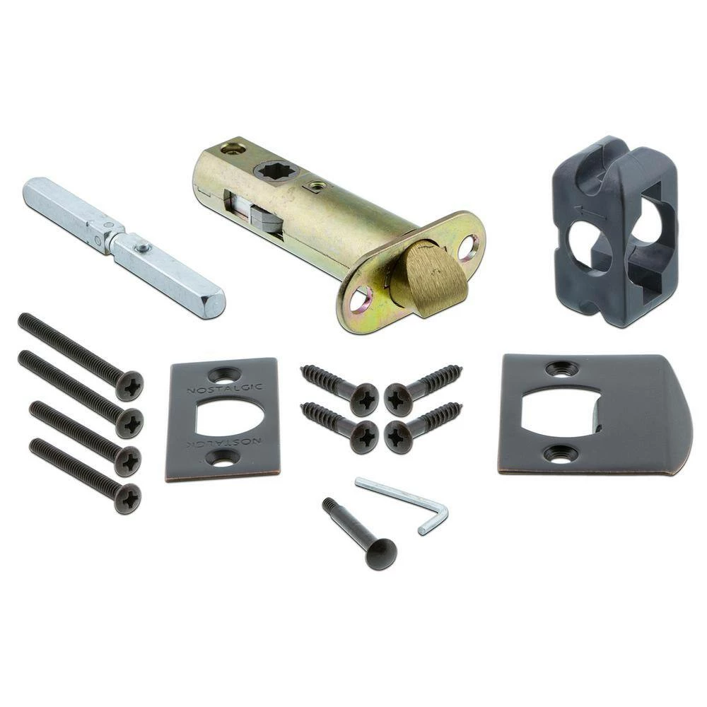 Nostalgic Warehouse Studio Plate 2-3/4 in. Backset Timeless Bronze Privacy Bed/Bath Crystal Glass Door Knob 5 Nostalgic Warehouse Studio Plate 2-3/4 in. Backset Timeless Bronze Privacy Bed/Bath Crystal Glass Door Knob - Image 3