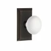 Nostalgic Warehouse Studio Plate 2-3/4 in. Backset Timeless Bronze Privacy Bed/Bath White Porcelain Door Knob -Nostalgic Warehouse Sales nostalgic warehouse privacy door knobs 717845 64 1000
