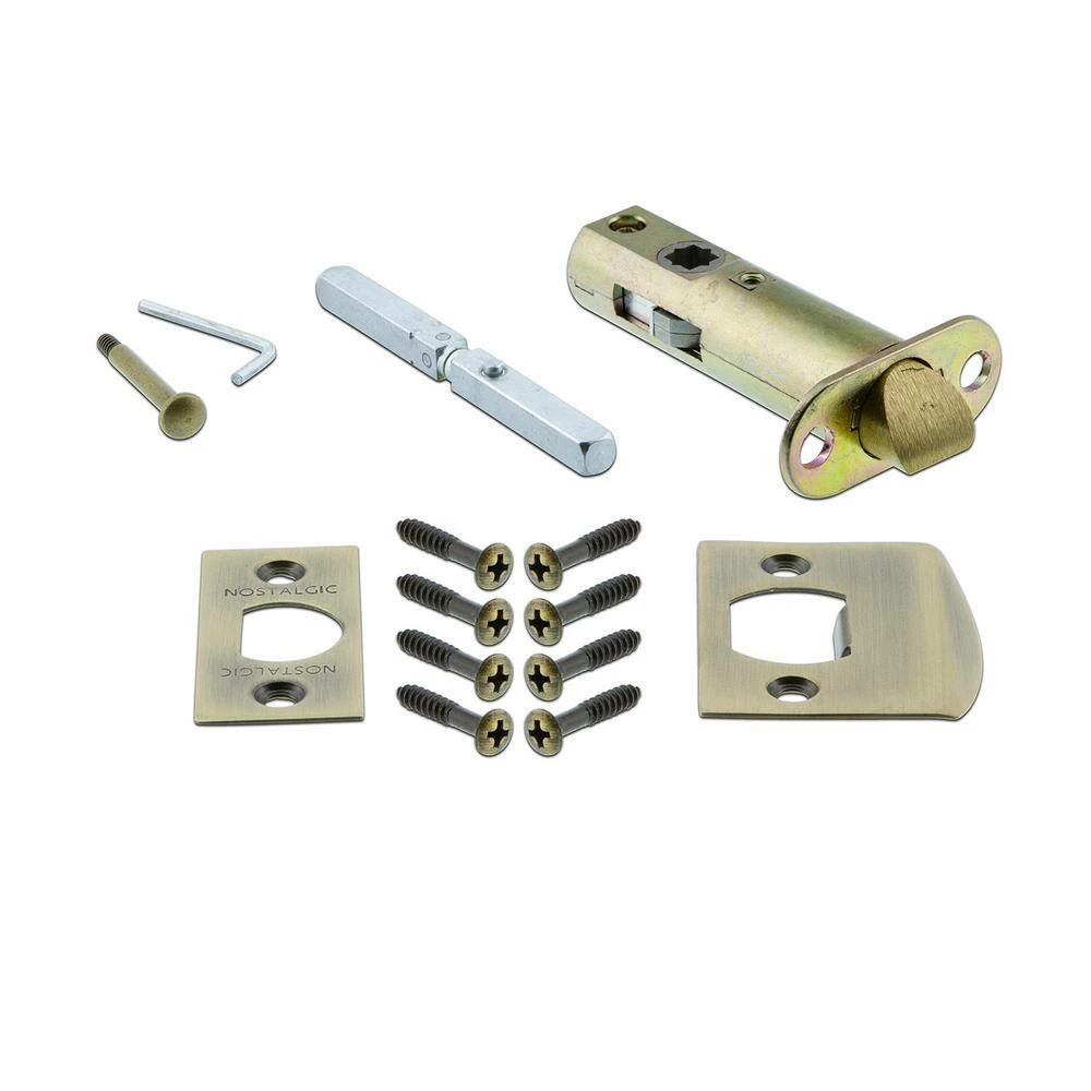 Nostalgic Warehouse New York Plate 2-3/8 in. Backset Antique Brass Privacy Bed/Bath Homestead Door Knob 5 Nostalgic Warehouse New York Plate 2-3/8 in. Backset Antique Brass Privacy Bed/Bath Homestead Door Knob - Image 3