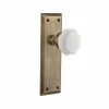 Nostalgic Warehouse New York Plate 2-3/8 in. Backset Antique Brass Privacy Bed/Bath Waldorf White Milk Glass Door Knob -Nostalgic Warehouse Sales nostalgic warehouse privacy door knobs 749076 64 1000