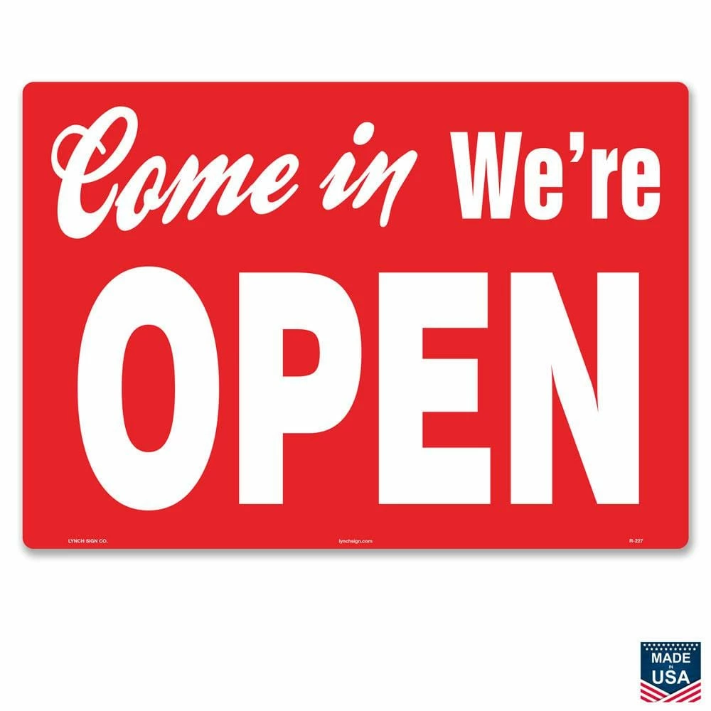 Lynch Sign 14 in. x 10 in. Come in We're Open/Closed Sign Printed on More Durable Thicker Longer Lasting Styrene Plastic 4 Lynch Sign 14 in. x 10 in. Come in We're Open/Closed Sign Printed on More Durable Thicker Longer Lasting Styrene Plastic - Image 2