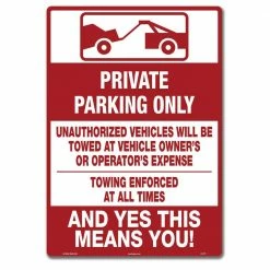 Lynch Sign 10 in. x 14 in. Private Parking Only Sign Printed on More Durable Thicker Longer Lasting Plastic Styrene